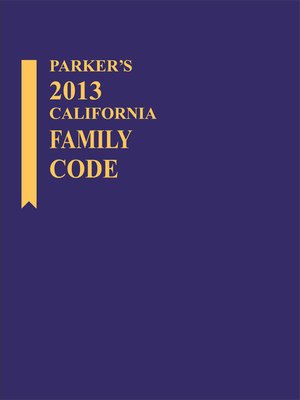 cover image of Parker's California Family Code